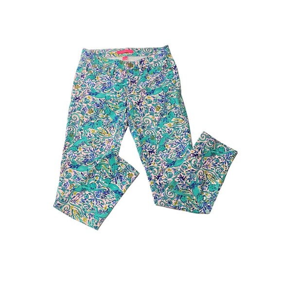 Lilly Pulitzer Women's South Ocean Skinny Pant Monkey Sea Melon Fig Size 4 NWOT - Picture 9 of 12